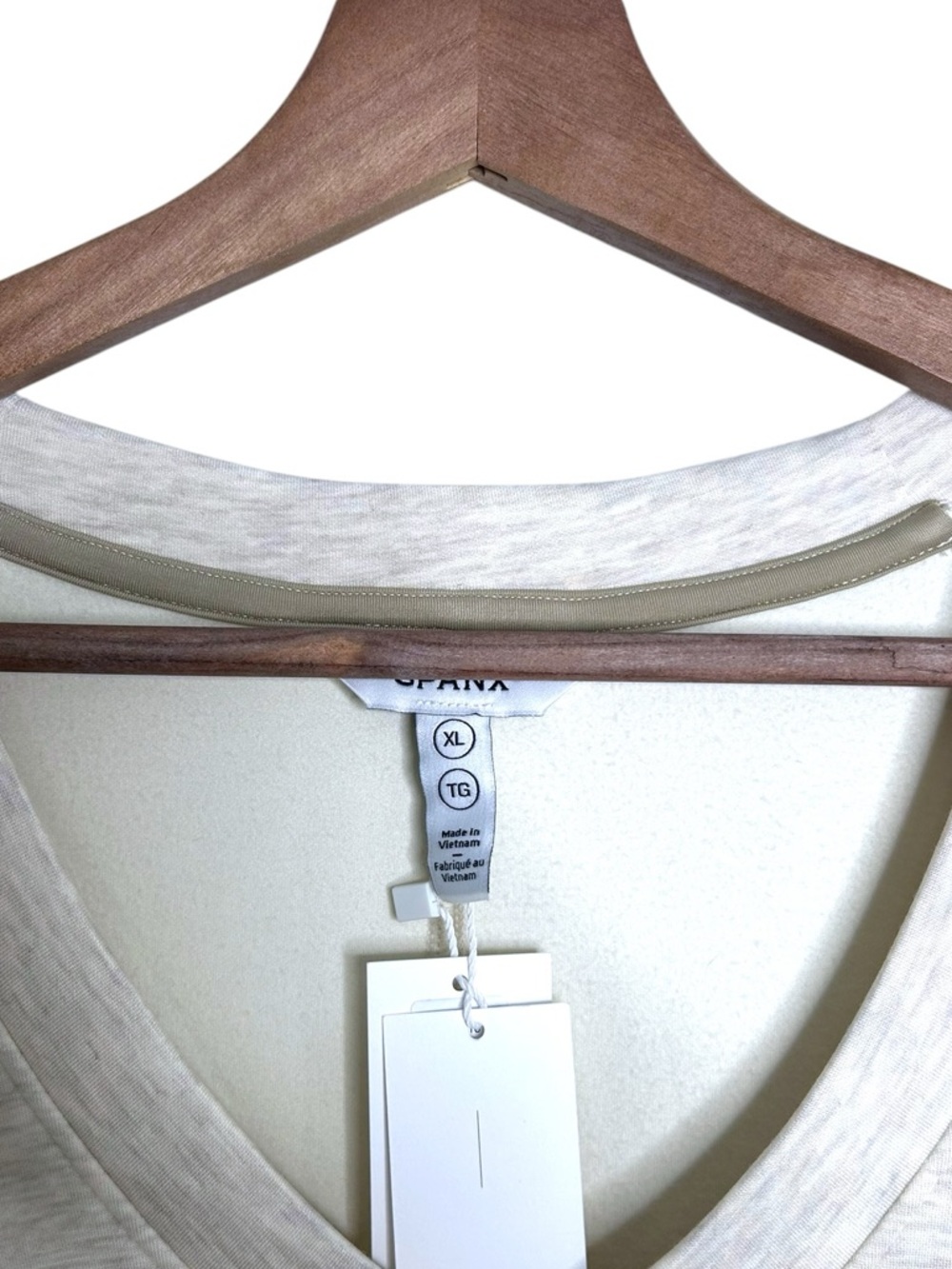 Spanx Airessentials Brushed V-neck Cozy Soft Tunic Heather Cream Women’s Size XL - Picture 3 of 8